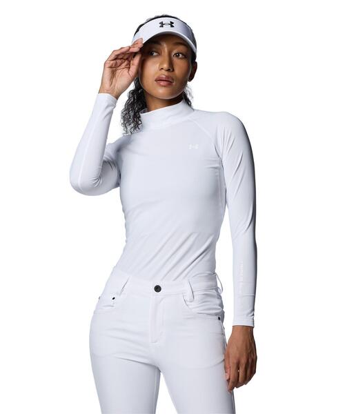 UNDER ARMOUR(アンダーアーマー)の「UAアイソチル コンプレッション ロングスリーブ モックネック シャツ(ゴルフ/レディース)(Tシャツ/カットソー・レディース・ホワイト・M/XL/S/L)」の1枚目の写真