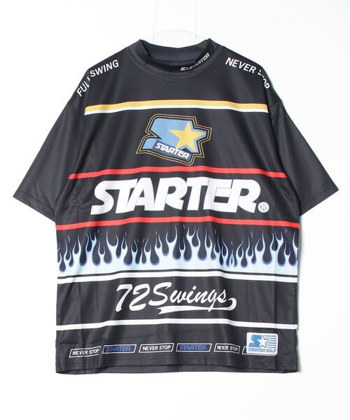 【セール】【STARTER GOLF】スターターゴルフ ロゴファイヤーパターンモックネック半袖Tシャツ SG-123002（Tシャツ/カットソー）｜STARTER BLUE LABEL（スターターブルーレーベル）