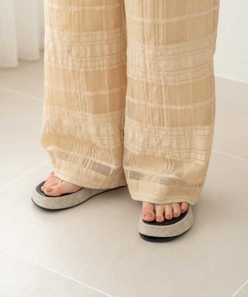 hinari シアーチェックパンツ シアーチェックパンツ（その他パンツ）｜hinari（ヒナリ）の