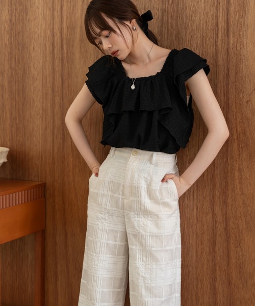 hinari シアーチェックパンツ シアーチェックパンツ（その他パンツ）｜hinari（ヒナリ）の
