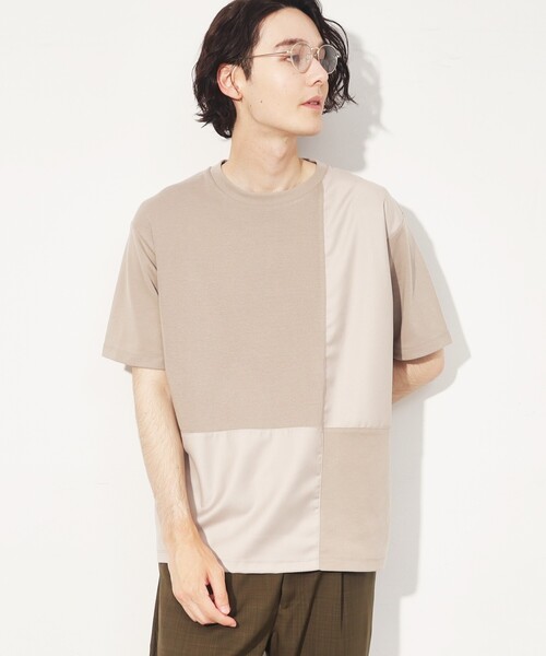 THE SHOP TK （ザ ショップ ティーケー ）の「◆【親子リンク】パネルブロッキングTシャツ（Tシャツ/カットソー・メンズ・ホワイト系7/ブラック/オフホワイト/ナチュラル・02/03/04）」の4枚目の写真