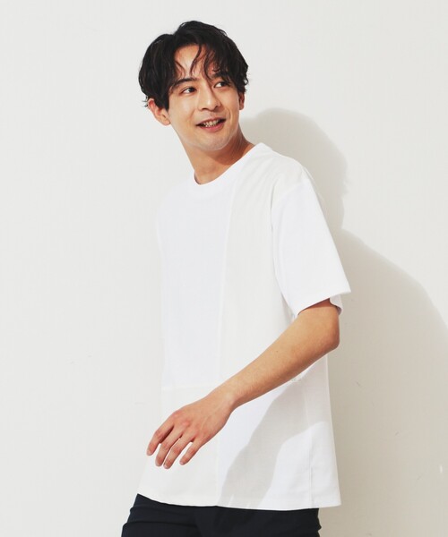 THE SHOP TK （ザ ショップ ティーケー ）の「◆【親子リンク】パネルブロッキングTシャツ（Tシャツ/カットソー・メンズ・ホワイト系7/ブラック/オフホワイト/ナチュラル・02/03/04）」の22枚目の写真