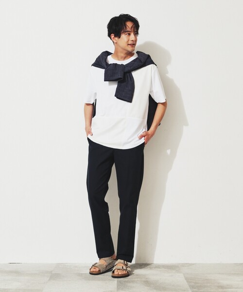 THE SHOP TK （ザ ショップ ティーケー ）の「◆【親子リンク】パネルブロッキングTシャツ（Tシャツ/カットソー・メンズ・ホワイト系7/ブラック/オフホワイト/ナチュラル・02/03/04）」の21枚目の写真