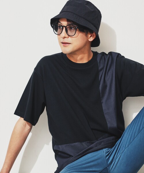 THE SHOP TK （ザ ショップ ティーケー ）の「◆【親子リンク】パネルブロッキングTシャツ（Tシャツ/カットソー・メンズ・ホワイト系7/ブラック/オフホワイト/ナチュラル・02/03/04）」の20枚目の写真