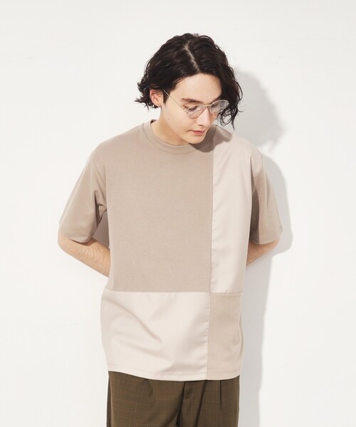 THE SHOP TK （ザ ショップ ティーケー ）の「◆【親子リンク】パネルブロッキングTシャツ（Tシャツ/カットソー・メンズ・ホワイト系7/ブラック/オフホワイト/ナチュラル・02/03/04）」の17枚目の写真