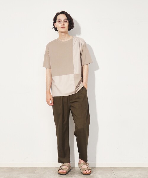 THE SHOP TK （ザ ショップ ティーケー ）の「◆【親子リンク】パネルブロッキングTシャツ（Tシャツ/カットソー・メンズ・ホワイト系7/ブラック/オフホワイト/ナチュラル・02/03/04）」の15枚目の写真