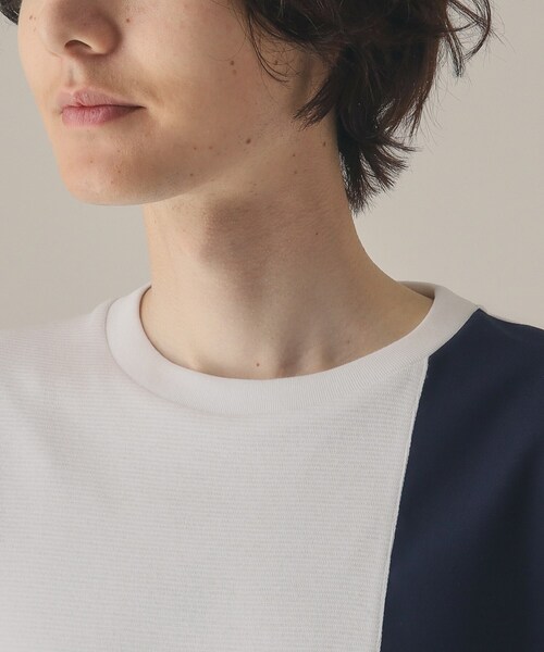 THE SHOP TK （ザ ショップ ティーケー ）の「◆【親子リンク】パネルブロッキングTシャツ（Tシャツ/カットソー・メンズ・ホワイト系7/ブラック/オフホワイト/ナチュラル・02/03/04）」の9枚目の写真