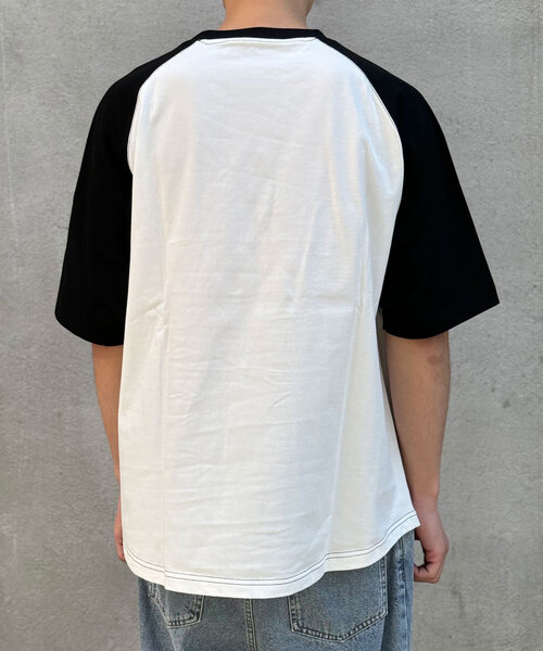 CIAOPANIC（チャオパニック）の「【ユニセックス】ホッケーグラフィックラグランTEE（Tシャツ/カットソー・レディース・レッド/ブラック/ネイビー・FREE）」の10枚目の写真