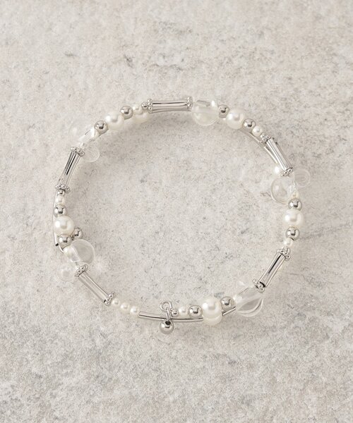 SHOO・LA・RUE（シューラルー）の「◆ビーズバングル（ブレスレット・レディース・ゴールド/ブルー/シルバー/オフホワイト・00）」の2枚目の写真