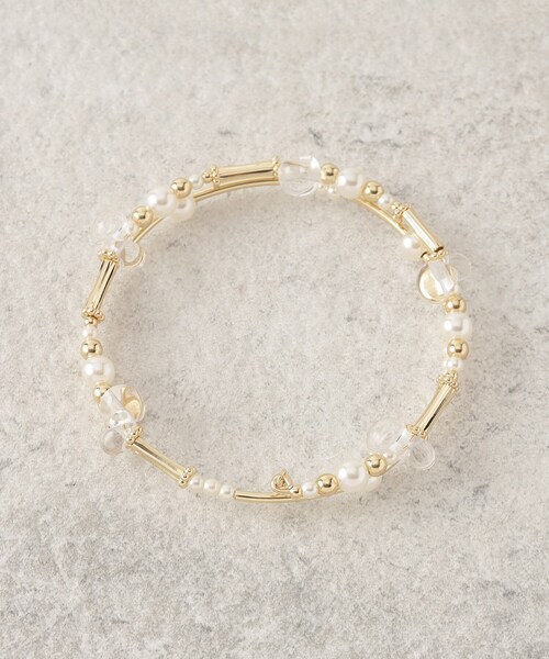 SHOO・LA・RUE（シューラルー）の「◆ビーズバングル（ブレスレット・レディース・ゴールド/ブルー/シルバー/オフホワイト・00）」の4枚目の写真