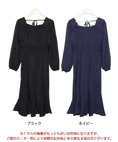 GOLDJAPAN(ゴールドジャパン)の「バックリボンエスカルゴワンピース【大きいサイズ対応】(ワンピース・レディース・ネイビー/ブラック・LL/3L/4L/5L)」の17枚目の写真
