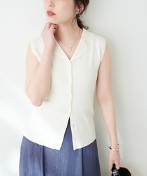 natural couture | 開襟ノースリニットTOPS(タンクトップ)