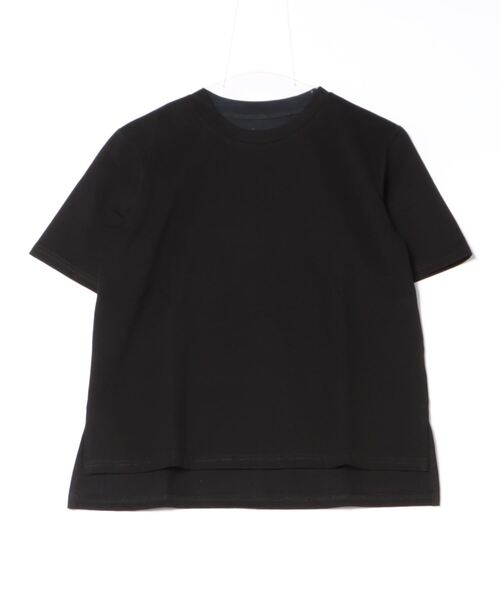 each（イーチ）の「【SETアイテム】オーガンジーフリルカラー＋シルケット半袖Tシャツ（アンサンブル・レディース・ブラック/ホワイト・FREE）」の4枚目の写真