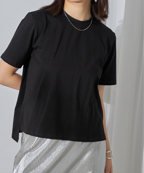 each（イーチ）の「【SETアイテム】オーガンジーフリルカラー＋シルケット半袖Tシャツ（アンサンブル・レディース・ブラック/ホワイト・FREE）」の12枚目の写真