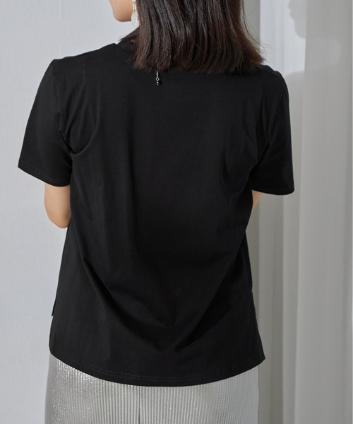 each（イーチ）の「【SETアイテム】オーガンジーフリルカラー＋シルケット半袖Tシャツ（アンサンブル・レディース・ブラック/ホワイト・FREE）」の10枚目の写真