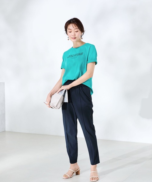 A/C DESIGN BY ALPHA CUBIC(エーシーデザインバイアルファキュービック)の「【UVカット・近赤外線カット】ロゴプリントTシャツ(Tシャツ/カットソー・レディース・オフホワイト/グリーン/ライトグレー・LL/L/M)」の16枚目の写真