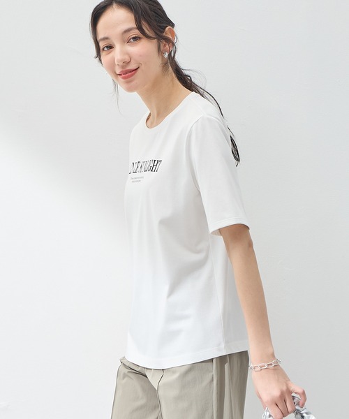 A/C DESIGN BY ALPHA CUBIC(エーシーデザインバイアルファキュービック)の「【UVカット・近赤外線カット】ロゴプリントTシャツ(Tシャツ/カットソー・レディース・オフホワイト/グリーン/ライトグレー・LL/L/M)」の22枚目の写真