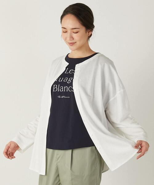MELROSE claire(メルローズ クレール)の「【ファブリックのような2WAYで使えるカーデ&プルオーバー】(Tシャツ/カットソー・レディース・ブラック/オフホワイト/イエロー/ブルー・FREE)」の16枚目の写真