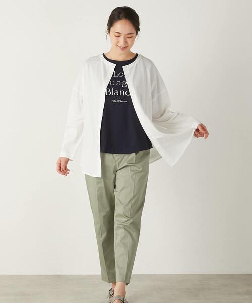 MELROSE claire(メルローズ クレール)の「【ファブリックのような2WAYで使えるカーデ&プルオーバー】(Tシャツ/カットソー・レディース・ブラック/オフホワイト/イエロー/ブルー・FREE)」の17枚目の写真