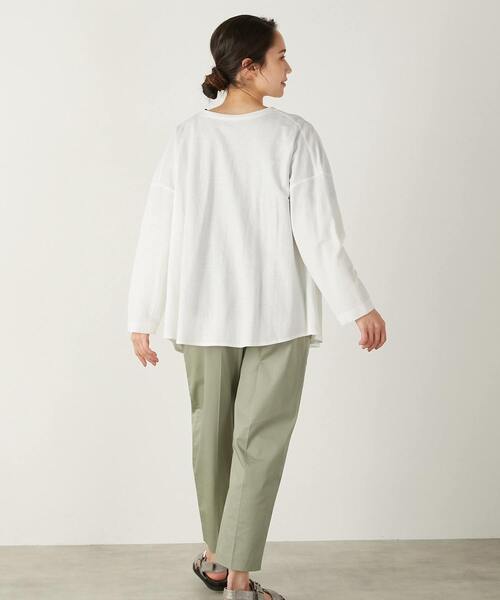 MELROSE claire(メルローズ クレール)の「【ファブリックのような2WAYで使えるカーデ&プルオーバー】(Tシャツ/カットソー・レディース・ブラック/オフホワイト/イエロー/ブルー・FREE)」の21枚目の写真