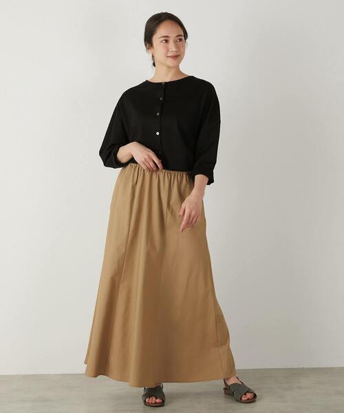 MELROSE claire(メルローズ クレール)の「【ファブリックのような2WAYで使えるカーデ&プルオーバー】(Tシャツ/カットソー・レディース・ブラック/オフホワイト/イエロー/ブルー・FREE)」の9枚目の写真