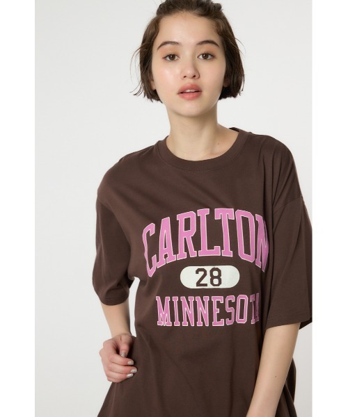 RODEO CROWNS WIDE BOWL(ロデオクラウンズワイドボウル)の「CARLTON ヴィンテージライクTシャツ(Tシャツ/カットソー・レディース・マスタード/アイボリー/ブラウン/ダークグリーン・FREE)」の3枚目の写真