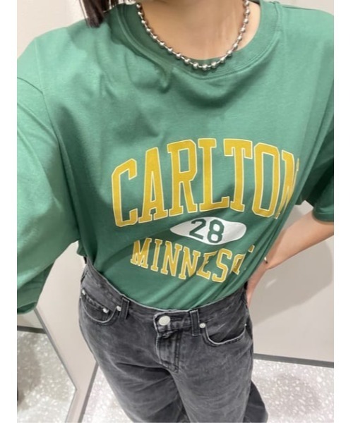 RODEO CROWNS WIDE BOWL(ロデオクラウンズワイドボウル)の「CARLTON ヴィンテージライクTシャツ(Tシャツ/カットソー・レディース・マスタード/アイボリー/ブラウン/ダークグリーン・FREE)」の4枚目の写真