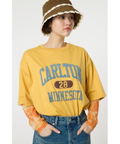 RODEO CROWNS WIDE BOWL(ロデオクラウンズワイドボウル)の「CARLTON ヴィンテージライクTシャツ(Tシャツ/カットソー・レディース・マスタード/アイボリー/ブラウン/ダークグリーン・FREE)」の9枚目の写真