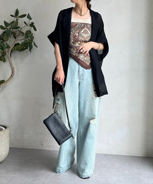 WEB限定】メッシュ半袖ジャケット（テーラードジャケット）｜DouDou  