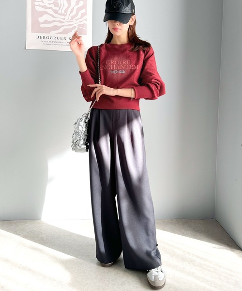 【DEUXIEME CLASSE】美脚見え コットンタックパンツ 36（M） Deuxieme Classe パンツ dumblefit タックパンツ レディース