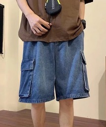 ケミカルウォッシュ デニムカーゴパンツ