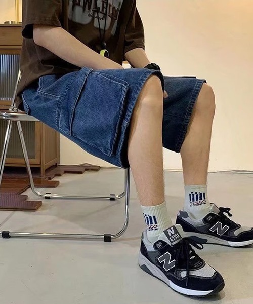 lilful(リルフル)の「ケミカルウォッシュ デニムカーゴパンツ(カーゴパンツ・メンズ・ブラック/サックスブルー/ネイビー・L/M)」の8枚目の写真