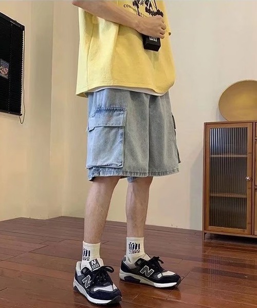 lilful(リルフル)の「ケミカルウォッシュ デニムカーゴパンツ(カーゴパンツ・メンズ・ブラック/サックスブルー/ネイビー・L/M)」の17枚目の写真