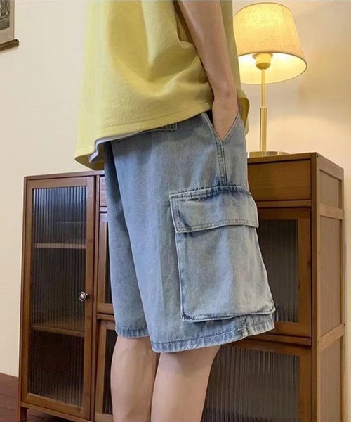 lilful(リルフル)の「ケミカルウォッシュ デニムカーゴパンツ(カーゴパンツ・メンズ・ブラック/サックスブルー/ネイビー・L/M)」の11枚目の写真