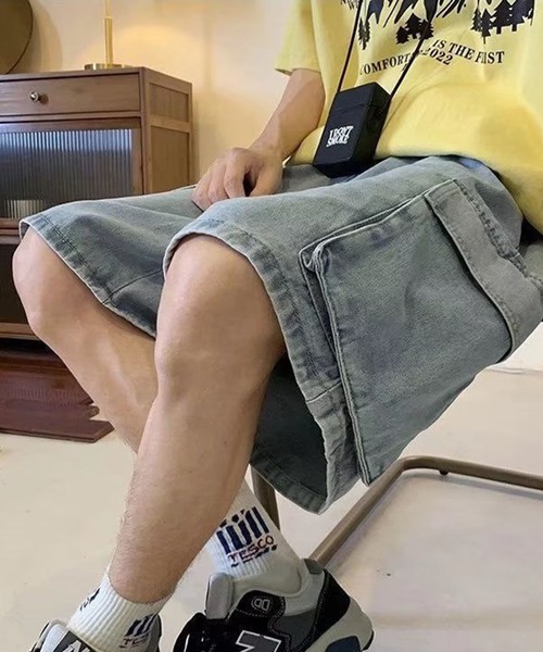 lilful(リルフル)の「ケミカルウォッシュ デニムカーゴパンツ(カーゴパンツ・メンズ・ブラック/サックスブルー/ネイビー・L/M)」の14枚目の写真