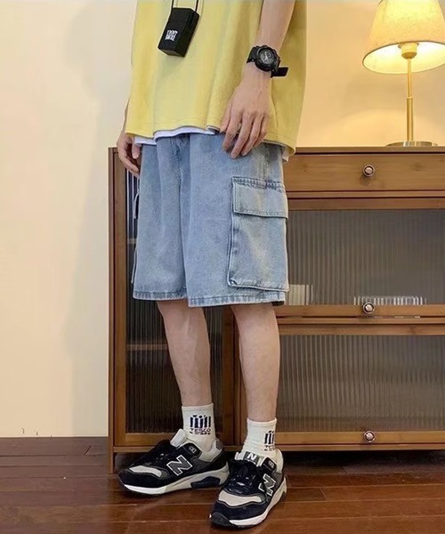 lilful(リルフル)の「ケミカルウォッシュ デニムカーゴパンツ(カーゴパンツ・メンズ・ブラック/サックスブルー/ネイビー・L/M)」の16枚目の写真