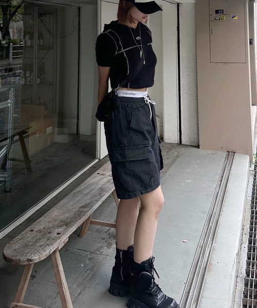 lilful(リルフル)の「ケミカルウォッシュ デニムカーゴパンツ(カーゴパンツ・メンズ・ブラック/サックスブルー/ネイビー・L/M)」の18枚目の写真