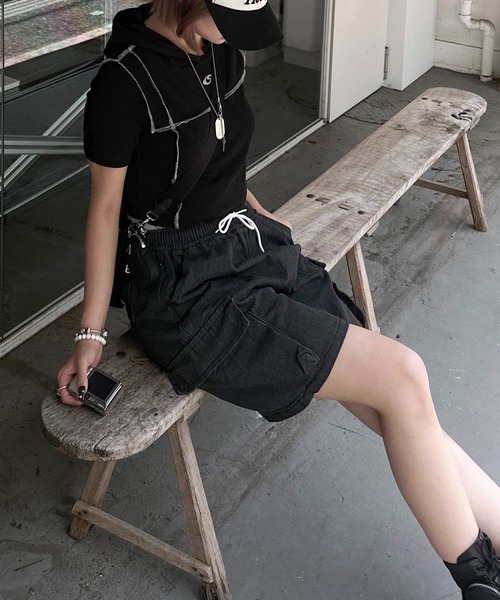 lilful(リルフル)の「ケミカルウォッシュ デニムカーゴパンツ(カーゴパンツ・メンズ・ブラック/サックスブルー/ネイビー・L/M)」の19枚目の写真