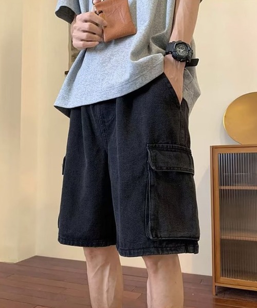 lilful(リルフル)の「ケミカルウォッシュ デニムカーゴパンツ(カーゴパンツ・メンズ・ブラック/サックスブルー/ネイビー・L/M)」の20枚目の写真