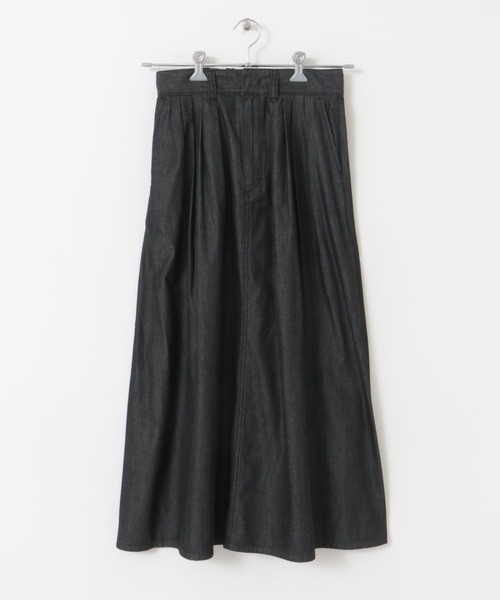 URBAN RESEARCH DOORS(アーバンリサーチドアーズ)の「ライトデニムフロントタックスカート(スカート・レディース・ブラック/インディゴブルー・MEDIUM)」の9枚目の写真