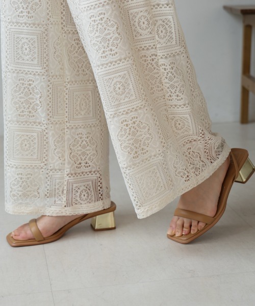 Bou Jeloud（ブージュルード）の「ブロックレースストレートパンツ（その他パンツ・レディース・アイボリー/ブラック・38）」の12枚目の写真