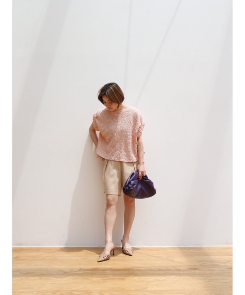 Katrin TOKYO(カトリーントーキョー)の「side button bermuda pants(その他パンツ・レディース・グレイッシュブルー/スモークピンク/ベージュ・FREE/XS)」の9枚目の写真