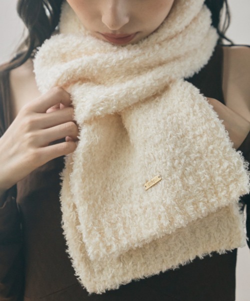 ECREL（エクレール）の「ブークレニットマフラー（マフラー・レディース・モカ/アイボリー・FREE）」の2枚目の写真