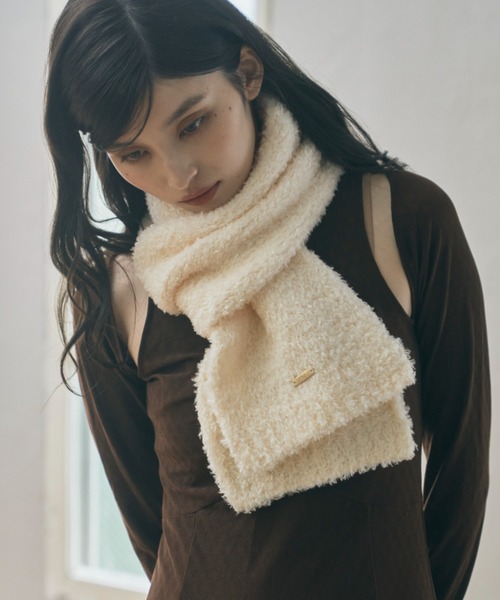 ECREL（エクレール）の「ブークレニットマフラー（マフラー・レディース・モカ/アイボリー・FREE）」の19枚目の写真