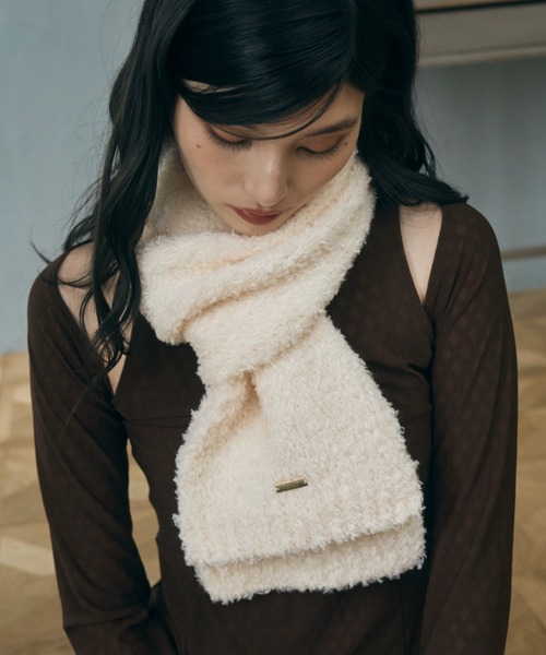 ECREL（エクレール）の「ブークレニットマフラー（マフラー・レディース・モカ/アイボリー・FREE）」の17枚目の写真