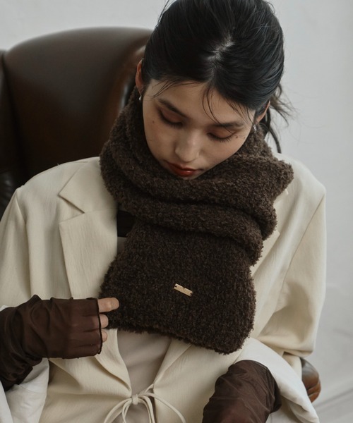 ECREL（エクレール）の「ブークレニットマフラー（マフラー・レディース・モカ/アイボリー・FREE）」の11枚目の写真