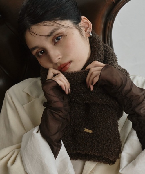 ECREL（エクレール）の「ブークレニットマフラー（マフラー・レディース・モカ/アイボリー・FREE）」の12枚目の写真