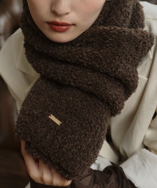 ECREL（エクレール）の「ブークレニットマフラー（マフラー・レディース・モカ/アイボリー・FREE）」の7枚目の写真