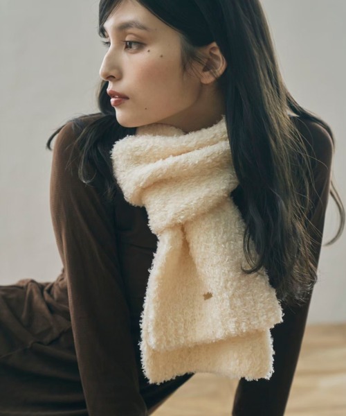 ECREL（エクレール）の「ブークレニットマフラー（マフラー・レディース・モカ/アイボリー・FREE）」の14枚目の写真