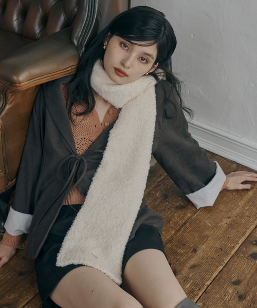 ECREL（エクレール）の「ブークレニットマフラー（マフラー・レディース・モカ/アイボリー・FREE）」の21枚目の写真